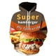 thumbnail image 3 of Sudadera con capucha con estampado 3D de fideos, hamburguesas, bocadillos y sopa de ramen para hombre y mujer, moda informal universal, sudadera de gran tamaño, novedad de 2024, 3 of 4