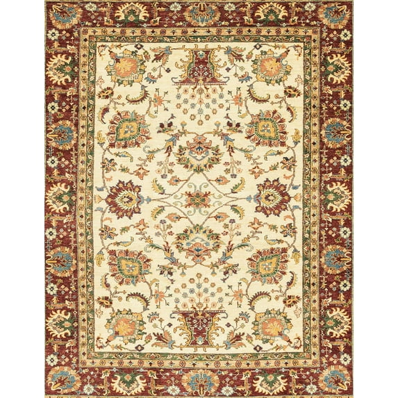 Ahgly Company Indoor Rectangle Abstract Red Abstract Area Rugs, 6' x 9'