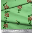 thumbnail image 2 of Soimoi Tissu Poly Georgette Feuilles et Imprimé Floral en Blocs, Vendu au Yard, 42 Pouces de Large, 2 of 3