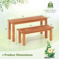 thumbnail image 3 of Gymax Wooden Plant Stand Set of 2 w/ Teak Oil Finish Slatted Top Rustic Plant Rack, 3 of 9