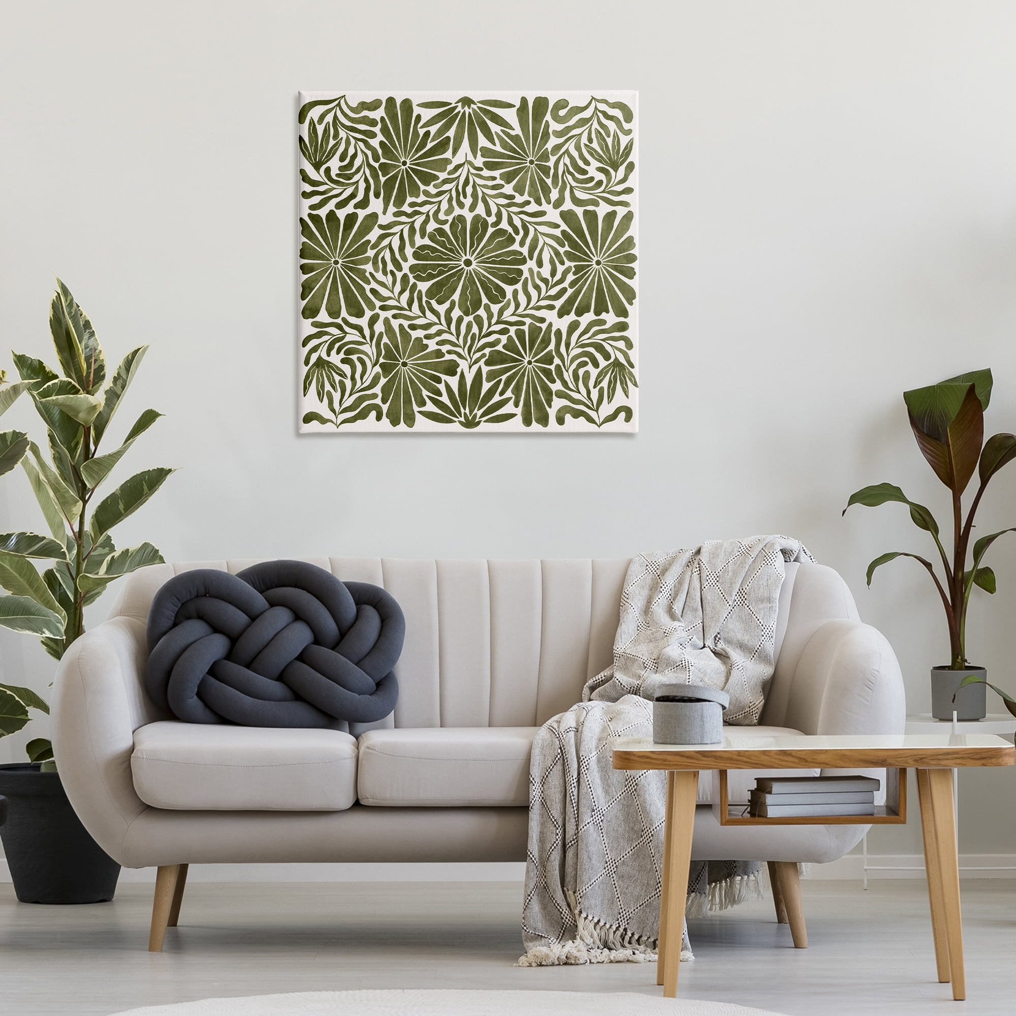 Stupell Industries Centric Circular Flowers Abstract Painting Wrapped Canvas Art Print Wall Art, 30 x 30