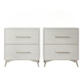 thumbnail image 3 of Home Design Lakewood 2 Drawer Nightstand (Set of 2) with Linear Handles and Metal Legs, White, Easy Assembly, 3 of 7