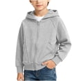 thumbnail image 3 of SDNall Boys Solid Color Hooded Full-Zip Coat, Relaxed Fit Wind Blocking Everyday Outerwear, Autumn Weekend Camping Travel School Casual Coats for Boys 1-12 Years, 3 of 7