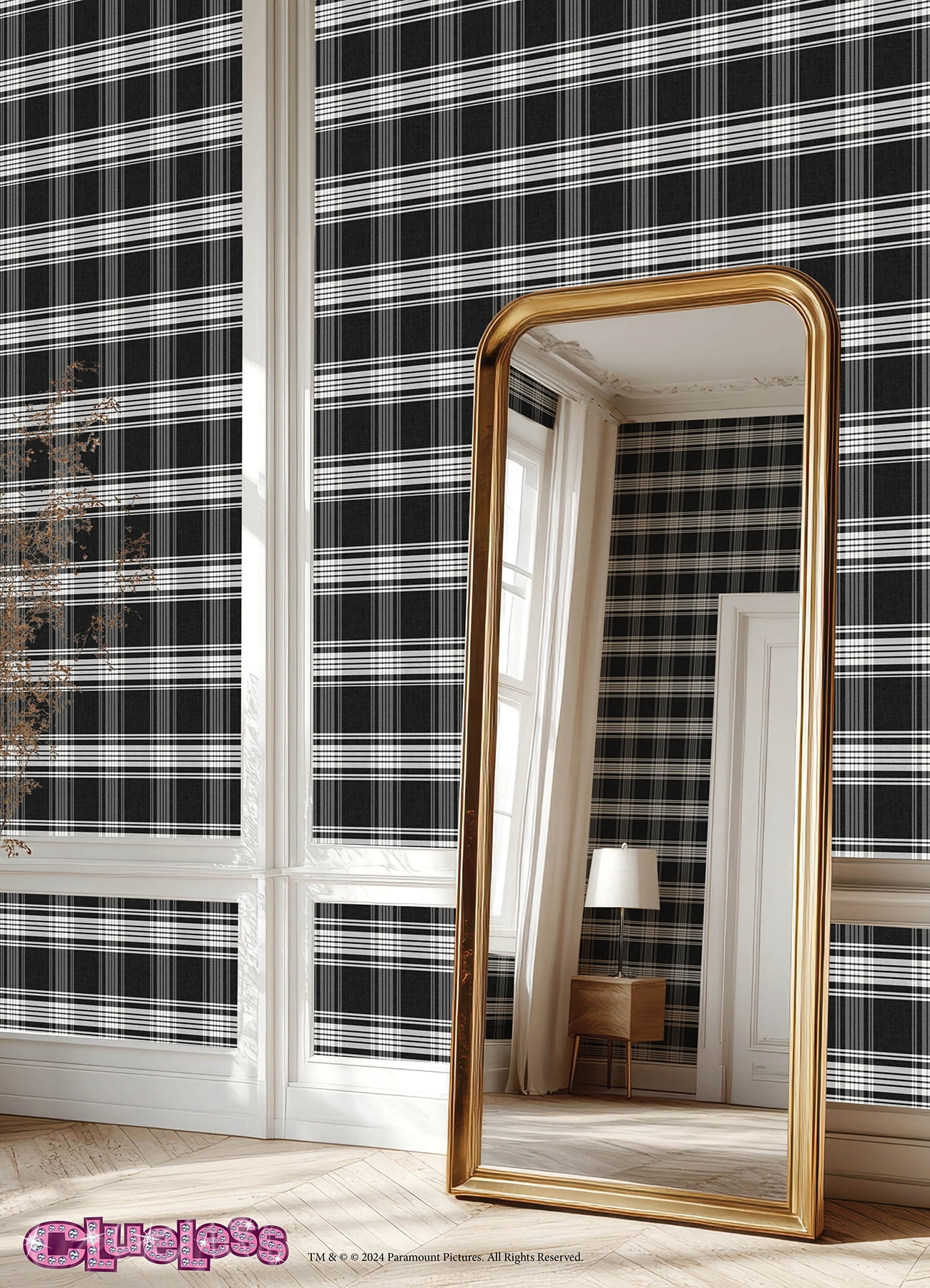 RoomMates Clueless Dionne Black Peel and Stick Wallpaper