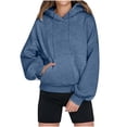 thumbnail image 2 of Plain Hoodies for Women 2025 Fall Winter Long Sleeve Basic Hooded Sweatshirt with Pockets Pullover Tops, 2 of 6