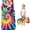 Red and Yellow Tie Dye Pattern, variant on Red and Green Tie Dye Pattern Kids Nap Mat, Sleeping Mat with Removable Pillow with Handle & Fastening Straps, Portable with Handle Gifts for Toddlers Kids Boys Girls,50"x20"