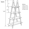 thumbnail image 7 of IVV 4-Tier Bambboo Ladder Bookcase, A-Shape Storage Display Rack with MDF Shelves, for Home Living Room Bedroom Office (Natural & White), 7 of 7