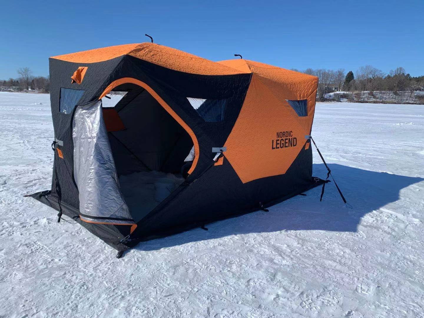 NORDIC LEGEND Double Hub 6 8 Person Ice Shelter Ice Fishing Tent