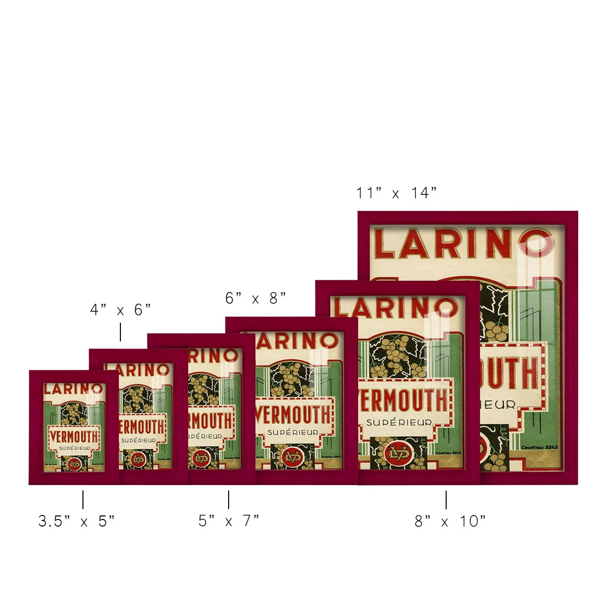 Larino Vermouth -Framed Print w/glass-Cherry Red