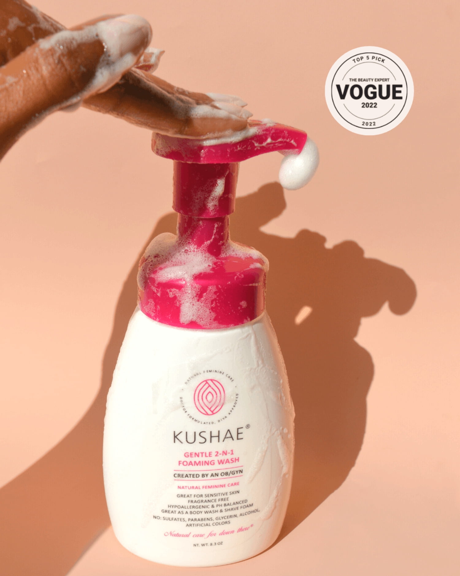 Kushae Gentle 2-N-1 Foaming Feminine Wash, 2 Pack