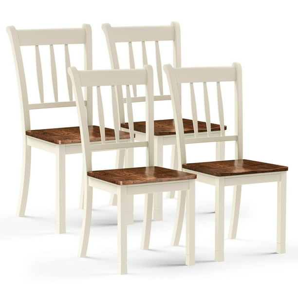 Gymax Dining Chair Set Of 4 Ivory, Ivory Dining Chairs Set Of 4