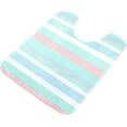 thumbnail image 5 of Aqua Pink Stripes Bathroom Rug Rectangular Bath Mat Non Slip Bath Rugs Absorbent Shaggy Bathmats for Sink Shower 16" x 24" Home Decor, 5 of 7