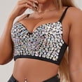 thumbnail image 4 of VNKIDY Womens Rhinestone Embellishment Bustier Top Spaghetti Straps Sweetheart Neckline Cami Top For Party Daily Casual Wear Black, 4 of 7