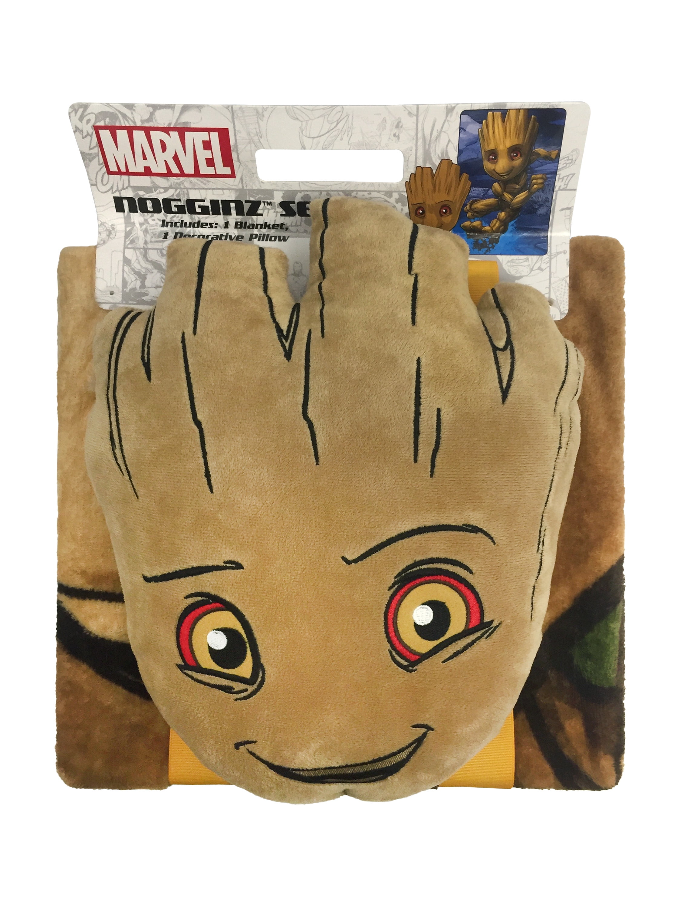 Marvel Groot Noggin Pillow and Blanket Kid's Bedding Set - Walmart.com