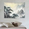 thumbnail image 4 of ONETECH  Japanese Painting Tapestry Wall Hanging Asian Chinese Landscape Bedroom Decor for Men Oriental Ink Watercolor Mountain Trees Black Artwork Print Bedroom Living Room, 4 of 7