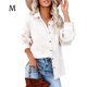 thumbnail image 3 of Qarigey Camisa de mujer Casual Botón Top Blusa de pana Blusa Abrigo de otoño Prendas para la parte del cuerpo Blanco M, 3 of 6
