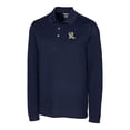 thumbnail image 2 of Men's Cutter & Buck Navy Frisco RoughRiders DryTec Advantage Tri-Blend Pique Long Sleeve Polo, 2 of 3