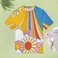 thumbnail image 4 of Nostalgic Vintage Floral Women's Short Sleeve Tops Casual Blouses T Shirt, 4 of 6