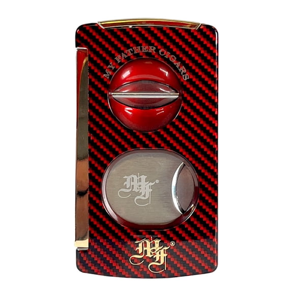 My Father Cigars Triple Cigar Cutter - Red Carbon Fiber
