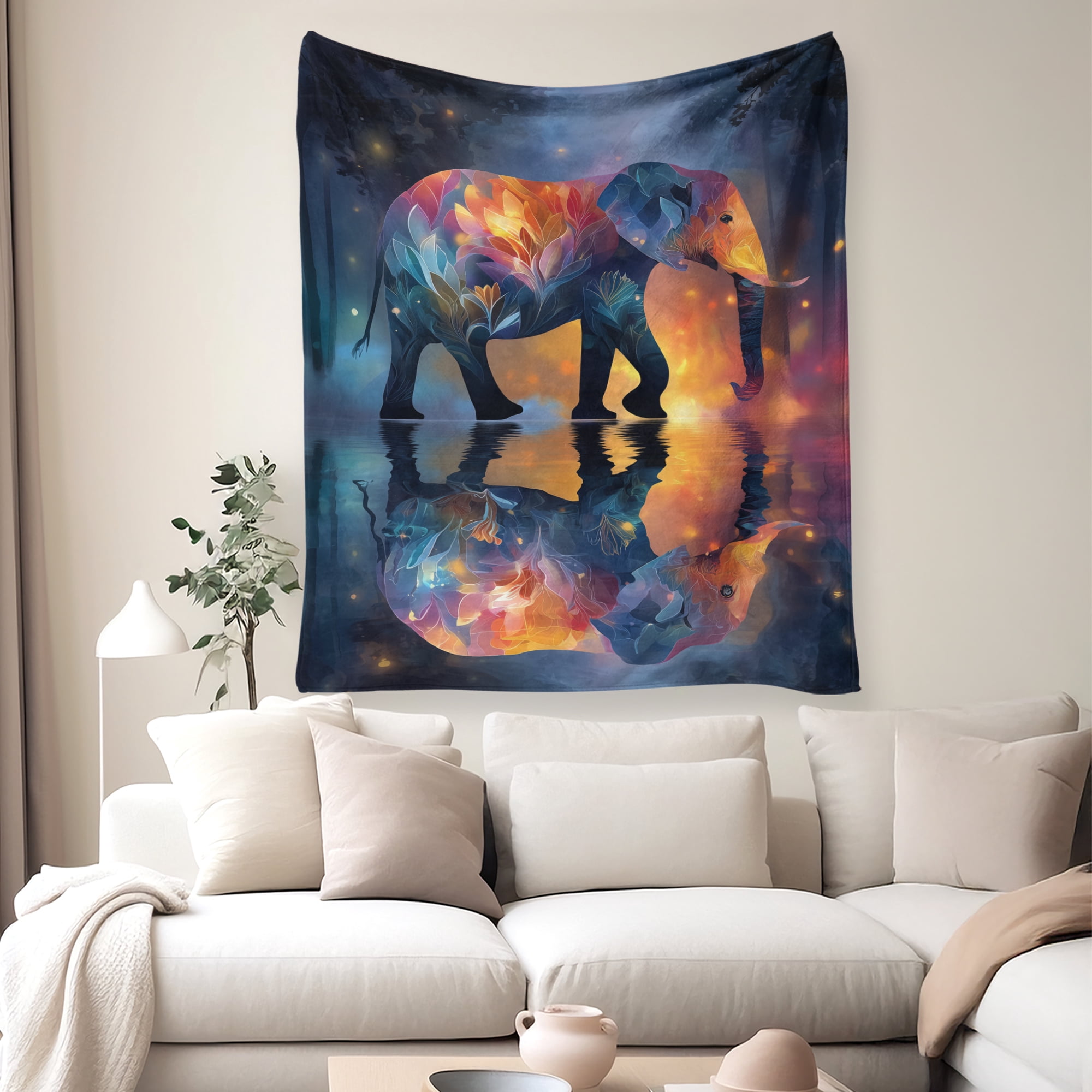 Flannel Fleece Throw Blanket, Soft Large Throw Blanket, Lightweight Cozy Plush Throw Blanket Fit Sofa Bed, 40"x50", Elephant