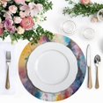 thumbnail image 4 of Round Placemats Plate Mats 15 Inch Non-Slip Heat Resistant Washable PVC Set Table Decoration for Kitchen Dining Watercolor Calico Cat, 4 of 5