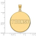 thumbnail image 2 of Solid 10k Yellow Gold Official Transylvania University XL Extra Large Big Disc Pendant Charm - 32mm x 25mm, 2 of 3