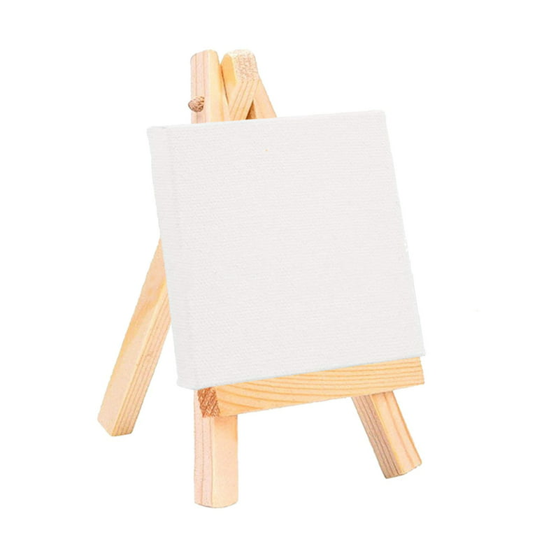 12 Sets Mini Easels with Canvas Boards Small Art Easel Stands with