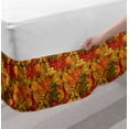 thumbnail image 2 of Autumn Bed Skirt, Abstract Doodle of Fallen Leaves Earthy Warm Tones Printed Illustration, Elastic Bedskirt Dust Ruffle Wrap Around for Bedding Decor, 4 Sizes, Apricot and Coffee, by Ambesonne, 2 of 2