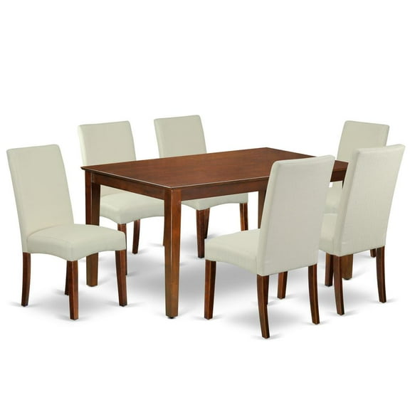 East West Furniture Dining Room Set Mahogany, CADR7-MAH-01