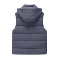 thumbnail image 5 of Htigea Womens Zip Up Puffer Vest Detachable Hood Sleeveless Jackets Winter Warm Coats with Zipper Pockets Gray XXXXL, 5 of 8