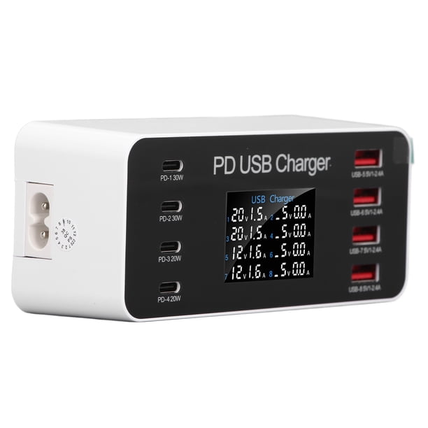 Cargador USB De Escritorio, Estación De Carga USB PD 30W Rápidamente Para Teléfono Para Tableta