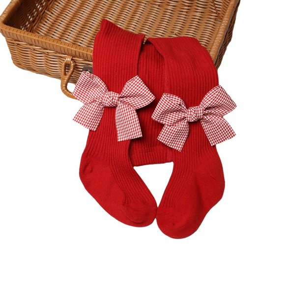 Collants de Noël pour Bébés Filles, Nœud Papillon, Maille Tricotée, Bas Moulants, Leggings Décontractés de Noël pour Tout-Petites Filles, Fête, D L