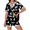 Black Leopard, variant on Womens Silk Satin Pajamas Set Animals Print Pjs Button Down Short Sleeve Lounge Set 2 Piece Sleepwear