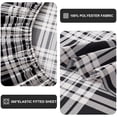 thumbnail image 5 of Jessy Home Full/Queen 4-Piece Plaid Bed Sheet Set, Soft Microfiber, 14-Inch Deep Pocket, Flat & Fitted Sheet with 2 Pillowcases, Black White, 5 of 10
