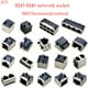 thumbnail image 2 of 1 conector hembra de plástico de metal RJ45 RJ49 de 8 pines para placa PCB SMT/horizontal/vertical, 8P8C, 10P8C, 2 of 5