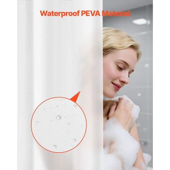 Shower Curtain Liner,8G Heavy-Duty PEVA Shower Liner,2-Pack Waterproof Plastic Liners with 3 Magnets&12 Rust-Resistant Metal Grommet,for Bathroom Showers&Bath Tubs,72x72 in (White)