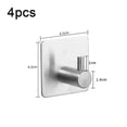 thumbnail image 2 of Ganchos para toallas, ganchos adhesivos para pared, de acero inoxidable, resistentes al agua, para ducha, paquete de 4, 2 of 5