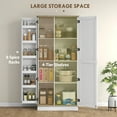 thumbnail image 5 of HOMCOM 70" Tall Kitchen Pantry Cabinet, Modern Storage Cabinet with 6 Spice Racks and Adjustable Shelves, Freestanding Cupboard for Living Room, Dining Room, Cream White, 5 of 6
