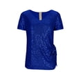 thumbnail image 7 of BLVB Womens Sequin Tops Short Sleeve Sparkly Shirt V Neck Glitter Party Club Blouses Dressy Concert Outfits, 7 of 7