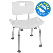 Vaunn Medical Tool-Free Spa Bathtub Adjustable Shower Chair Seat Bench with Removable Back