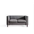 thumbnail image 3 of Uspridefurniture Plainfield Line Tufted Square Velvet Loveseat-Gray, 3 of 5