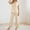 Beige, variant on Women's Casual V Neck Trousers Suit Set Comfortable Wear For Daily Outfits Vacation Outfits Versatile Stretch Pants Outfit For Spring Summer Fall Wide Leg Romper Overalls for Women plus Size Overall