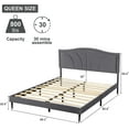 thumbnail image 6 of AsKmore Queen Size Bed Frame,Velvet Upholstered Platform Bed with Decorative Flower Line & Nailhead Trim Headboard with Wood Slat Support,No Box Spring Needed ,Mattress Foundation，Easy Assembly, Grey…, 6 of 6