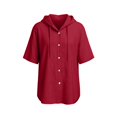 thumbnail image 7 of GZWYHT Hoodies for Women V Neck Long Sleeve Lightweight Sweatshirts Drawstring Pullover Tops Sun Protection Shirts for Women Summer Beach Vacation Outfits Red S, 7 of 7