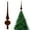 Brown, variant on Black Top Star Plastic Flocking Gourd Christmas Tree Top Decoration Props Long Pointed Christmas Crafts For Holiday Decor