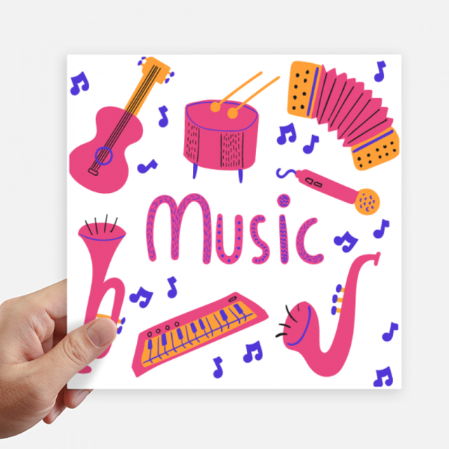 tromb Guitare Musique instrument Modèle Autocollant tags Mur Image Ordinateur Portable Autocollant Auto-Adhésif