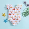 thumbnail image 6 of Summer Toddler Girls Ruffles Sun Prints 1 Piece Swimwear Beach Onesie Swimsuit Bikini White 6 Years-7 Years, 6 of 6