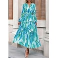thumbnail image 2 of Vestido PRETTYGARDEN Boho Floral Maxi Azul Otoño 2025 Talle S, 2 of 8