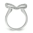 thumbnail image 2 of 925 Sterling Silver Rhodium-plated Cubic Zirconia Butterfly Ring Size 8, 2 of 7