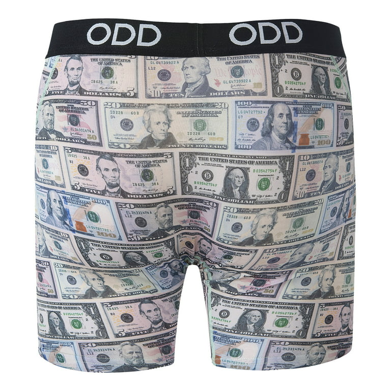 Odd Sox Men's Novelty Underwear Boxer Briefs Cash Money Bills Graphic Print  -X-Large 